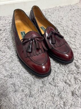 Cole Haan Men's Wine Leather Tassel Kiltie Loafers